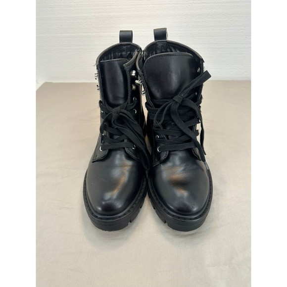 Madden Girl Gwinn Black Combat Boots Lace Up With Side Zipper Size 6.5 M - Picture 5 of 13
